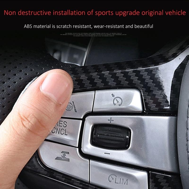For BMW- 3 Series G20 G28 - Carbon Fiber Steering Wheel Panel Cover Trim Decoration Sticker Interior Accessories