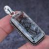 Black Rutile Gemstone 925 Sterling Silver Gift Jewelry Pendant 2.25"