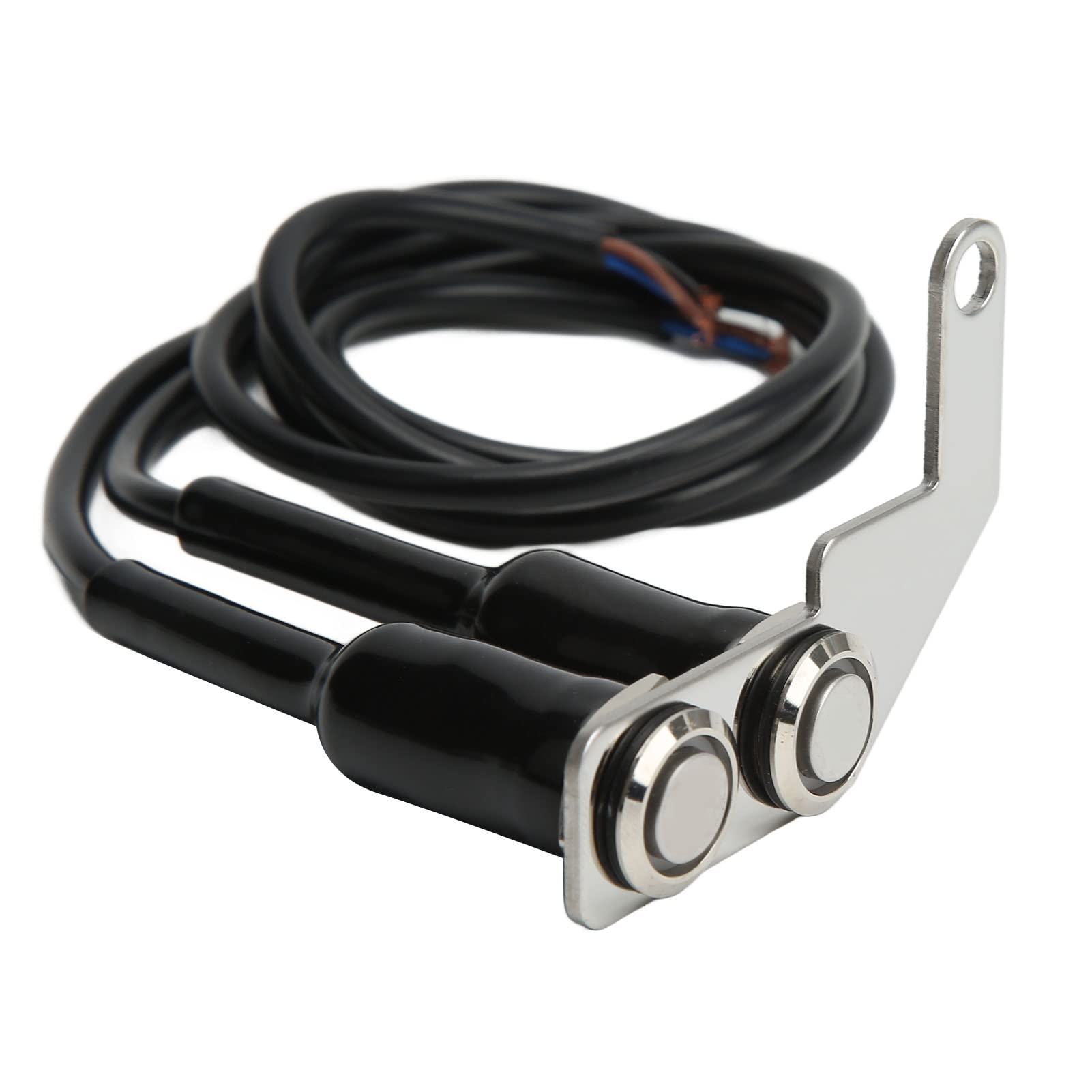 

LBEC Fog Light Switch, On/Off Switch Instant Stainless Steel Motorcycle Switch, LED Blue Light blue light left hand