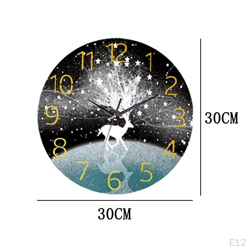 Bathroom Wall Clock, Large Silent Battery Operated Background Pictures for