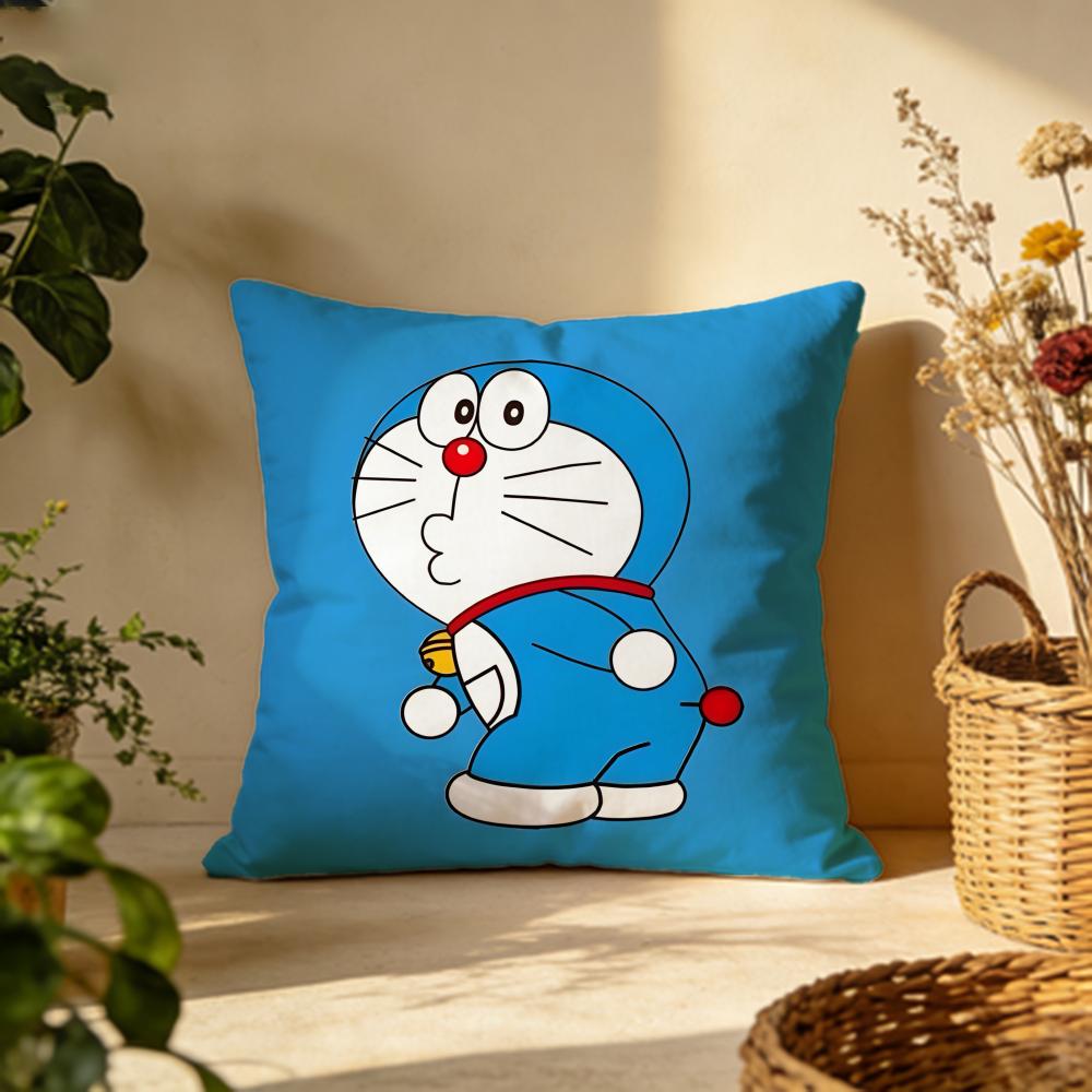 Stylish DDoraemoned Cushion Cover Versatile DoubleSided Pillow Case Fit for Sofa Bed Car  Daily Decor
