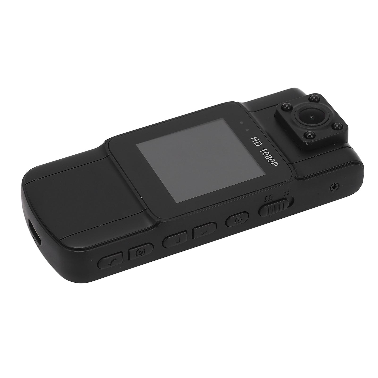

Mini Body Camera 1080P Infrared Night Vision Motion Detection 180 Degree Rotation Lens 1.54inch Display Body Worn Camera