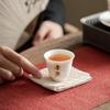 1 Pc Chinese Retro Ceramic Tea Cup Hand-painted White Porcelain Tea Bowl Handmade Teacup Teaware Travel Meditation Cup 40ml