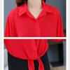 Large Size Female Chiffon Shirt Outside Cardigan Summer Bow Sunscreen Clothes Air Conditioning Shirt Small Shawl Top