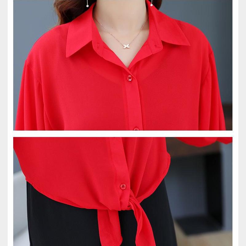 Large Size Female Chiffon Shirt Outside Cardigan Summer Bow Sunscreen Clothes Air Conditioning Shirt Small Shawl Top