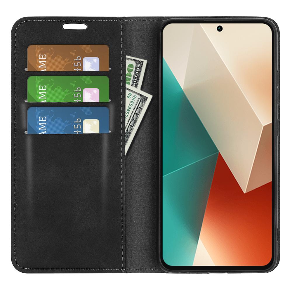 

Для Motorola Edge 50 Fusion 5G Чохол PU шкіряний гаманець Folio Flip Phone Cover Black