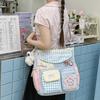 New Japanese Ins High Value, Fresh and Sweet and Cute Plaid Two-dimensional Girl Make-up Bag, Light Messenger Bag