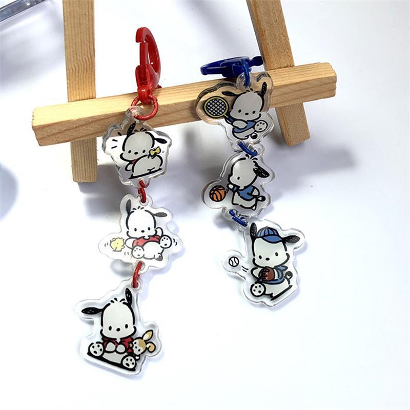 Desene animate Sanrio Anime jucării păpușă drăguț Pochacco breloc sac acrilic pandantiv breloc agățat ornamente feminine inimă accesorii cadou
