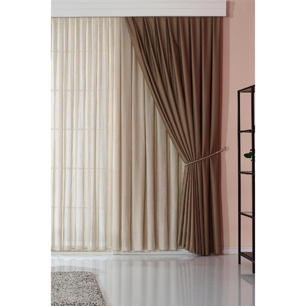 Cream Matte Textured Flat Background Curtain Darci - Pile -free - Shrinkage Extracts