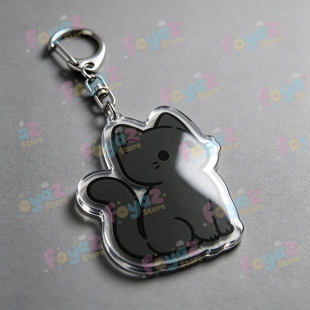 

Cute Black Cat Keychains for Accessories Bag Charm Funny Cat Meme Animal Keyrings Jewelry Fans Friends Gifts