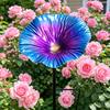 Metal Flower Bird Bath, Decorative Garden Bird Bath Feeder, Outdoor Wild Bird Feeder with 2-Prong Base for Garden Backyard Decor