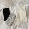 Female Summer Thin Pure Color Mesh Breathable Boneless Double Mouth Sweet Lace In The Tube Pile Socks