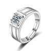 Large Men's Domineering Ring: 925 Sterling Silver, Copper, White Gold-Plated, One Carat Diamond Ring.