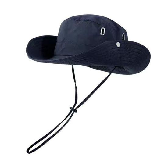 

Sun Hat for Men Women Wide Brim Fishing Hat Adjustable Windproof Rope Sun Protection Hat Breathable Summer Hat for Outdoor Travel Hiking Camping темно-синий