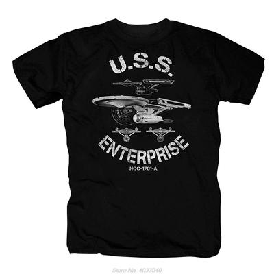 T Shirt Men Uss Enterprise Voyager Spock Raumschiff Sci Fi Retro Planet Tees Tshirt Harajuku