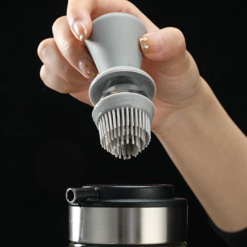 Silicone Brush-Head Oil Control Glass Bottle for Kitchen