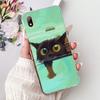For Huawei Y5 (2019) Phone Case Y5 2019 AMN-LX9 Elegant Floral Cat Painted Soft Silicone Transparent TPU Cases