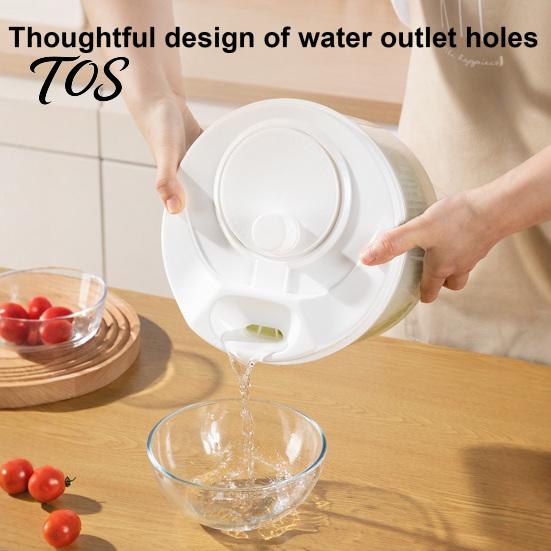 Compact Vegetable Strainer Manual Salad Spinner, Hand Crank Dryer with No Electricity Basket, Efficient Centrifugal Drainer for Lettuce And