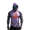 Men's Casual Raglan Color-Block Hooded Long Sleeve Sun T-Shirt with Halloween Print (Sunglasses Not Included)