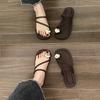 Premium set of toe slippers for women's summer outer wear New year's new flat-bottomed temperament pinch sandals sandals