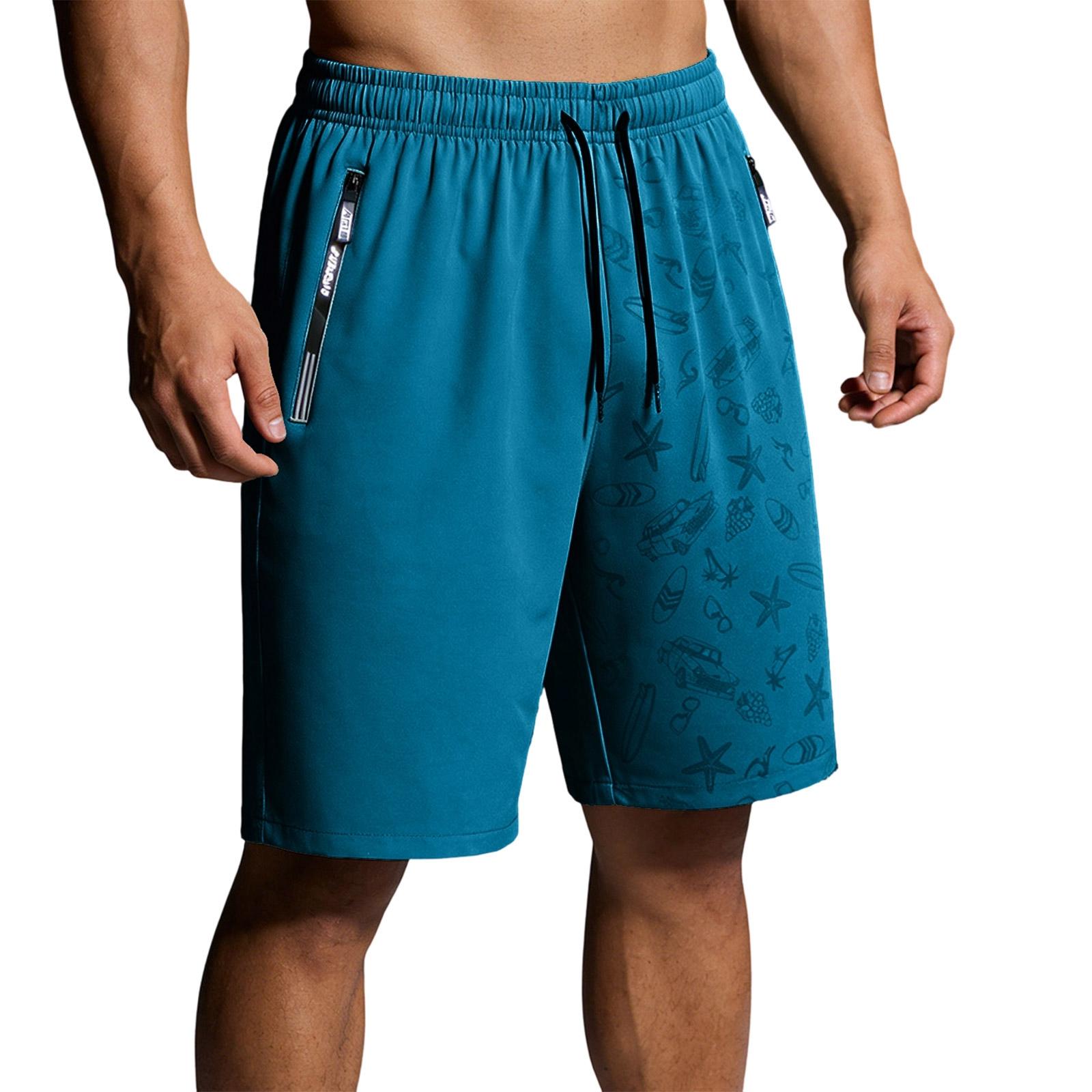 

Men s Lightweight, Breathable, Cool-Feeling Shorts - Men s Stretch Waist-Fitting, Quick-Drying Running And Fitness Sports Shorts L циан