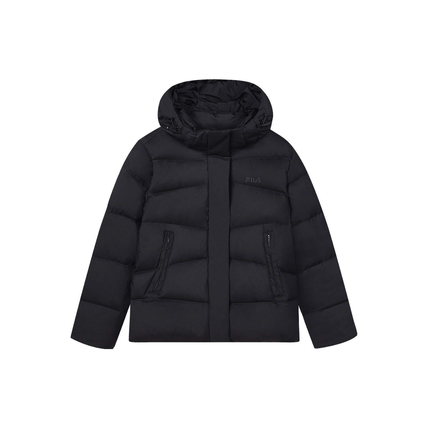 

FILA Solid Color Hooded Casual Down Jacket Women outerwear Black F11W348916FBK S