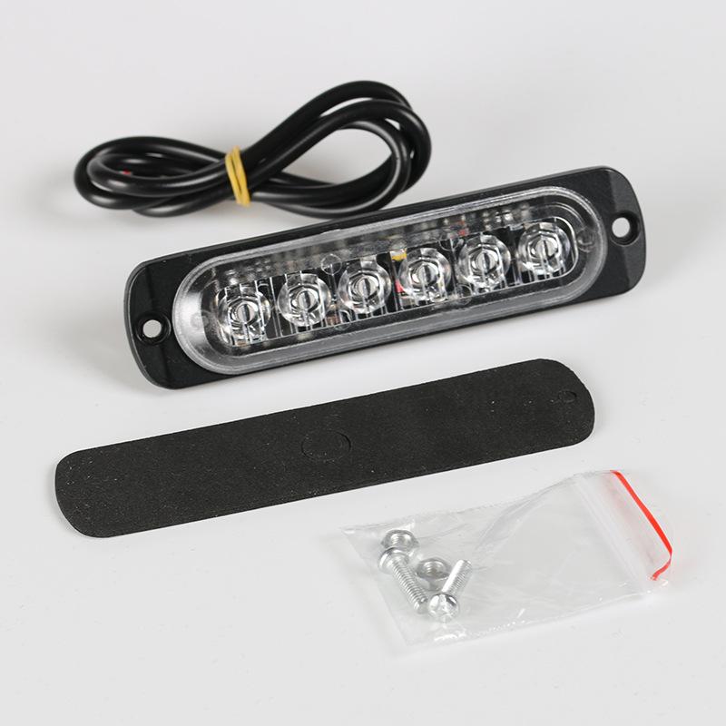 Universal Ultra-Thin 6LED Strobe Side Grille Light 12V/24V for Trucks