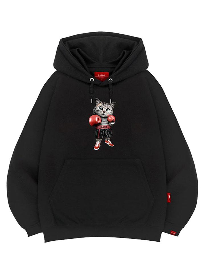 Boxing Cat Hoodie Unisex Big Size M~4Xl (A Type)