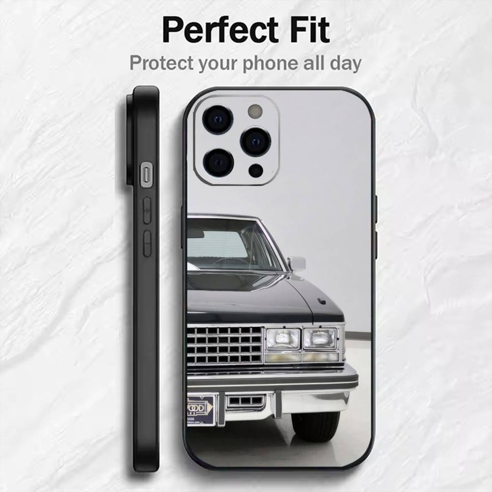 1976 Classic Vintage Cars S-SevilleES Phone Case For iPhone17,16,15,14,13,12 Plus,Max Soft Silicone Black Cover