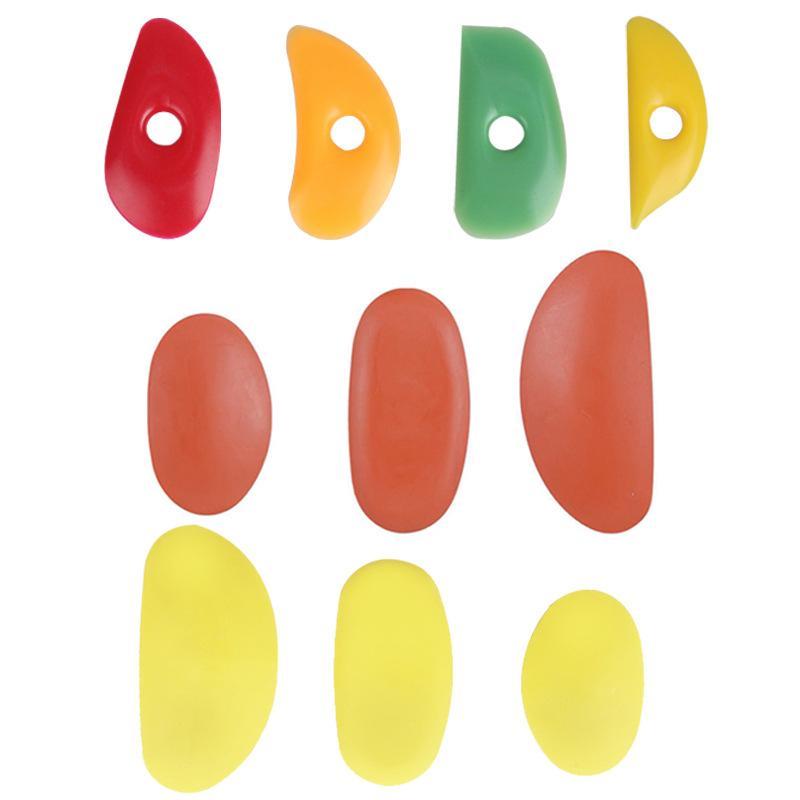Kitchen Soft Rubber Ceramic Scraper Tool 3-10Pcs Solid Color Flexible Non-Stick for Pastry Dough Cake Icing Smoothing