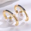 French C-Shaped Earrings Oval Hoop Earrings Versatile Drop Earrings for Women Elegant