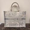 [Pre-Owned] Book Tote Logo Embroidered Print Design Handbag Cotton Tote Shopping Bag Medium - Good #IBRPMK