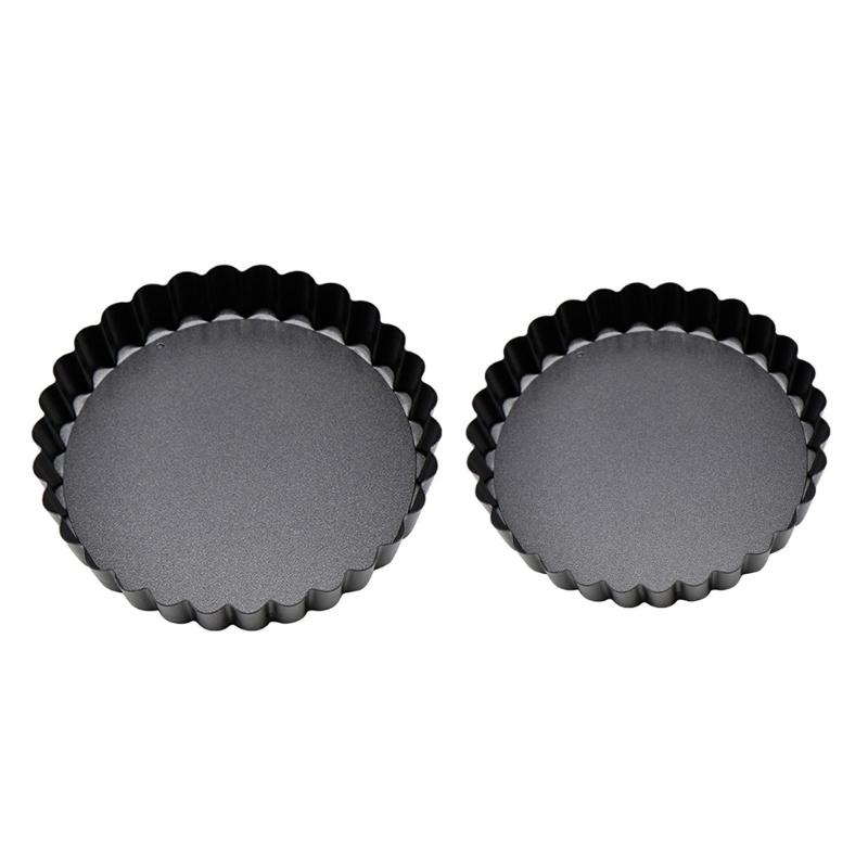 6 Pieces Mini Baking Pans Fluted Molds with Removeable Bottoms Small Baking Molds Carbon Steel Material for Kitchen Use