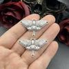 4Pcs 27*40mm Antique Silver Color Death Moth Charms Pendant Designer Charms Fit Jewelry Making DIY Jewelry Findings
