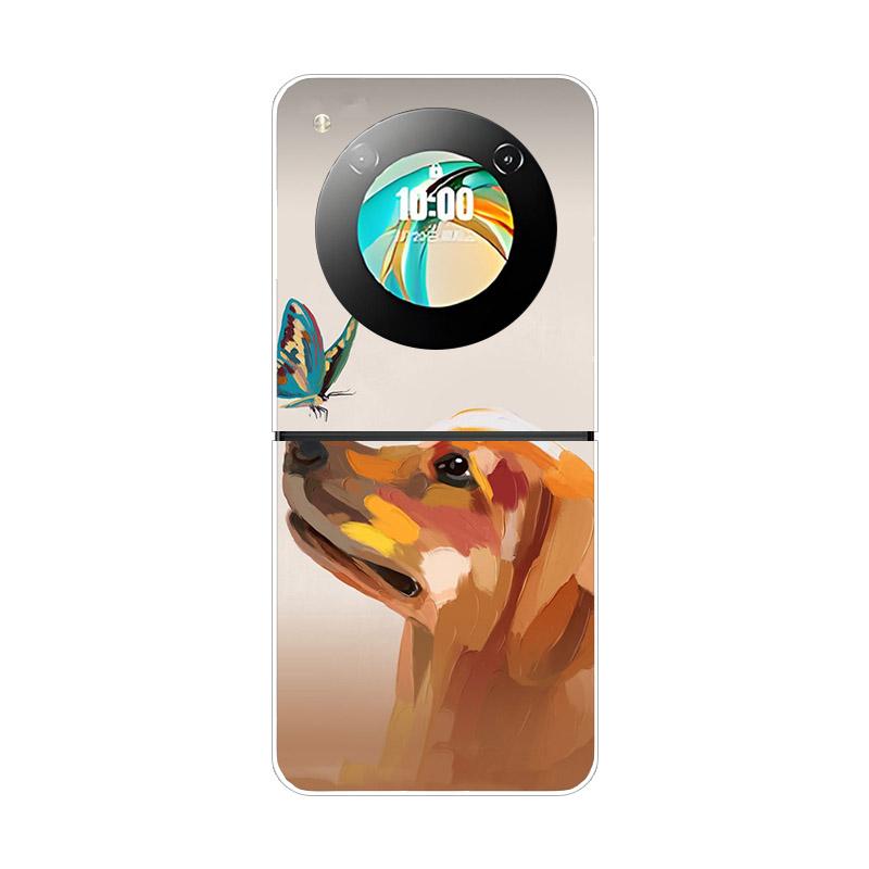 Etui na ZTE Nubia Flip NX724J Modne Malowane Przezroczyste Twarde PC Składane Na ZTE Libero Flip 5G A304ZT Przezroczyste Etui na Telefon Funda