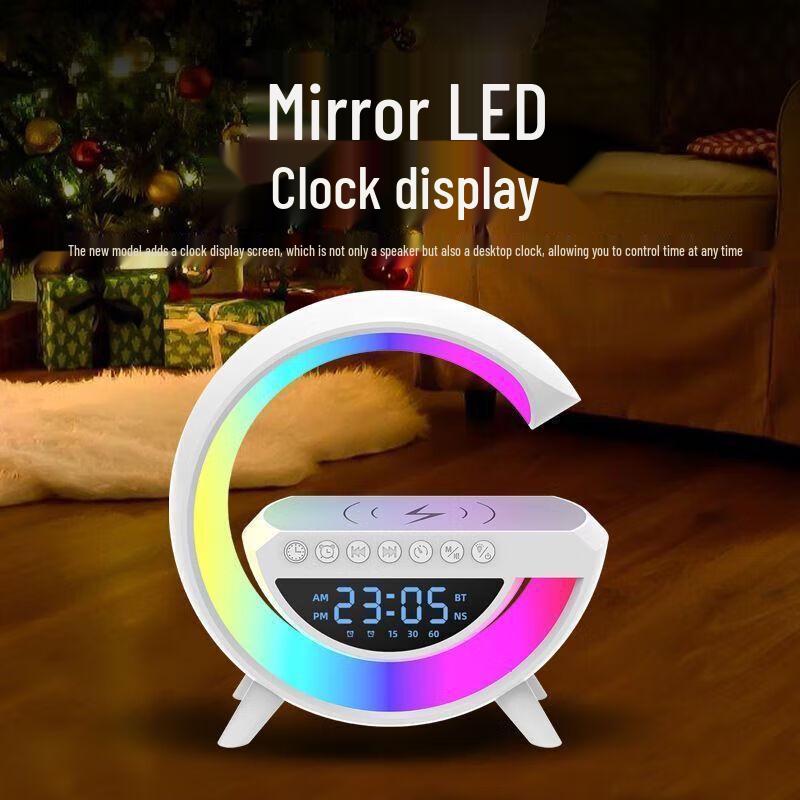 Yidian Multifunctional Bluetooth Speaker with Mirror LED Alarm Clock