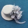 Fashion 13cm Kids Fascinators Hats Feathers Makeup Prom Flower Pillbox Hat Hair Accessories Cocktail Hats Party