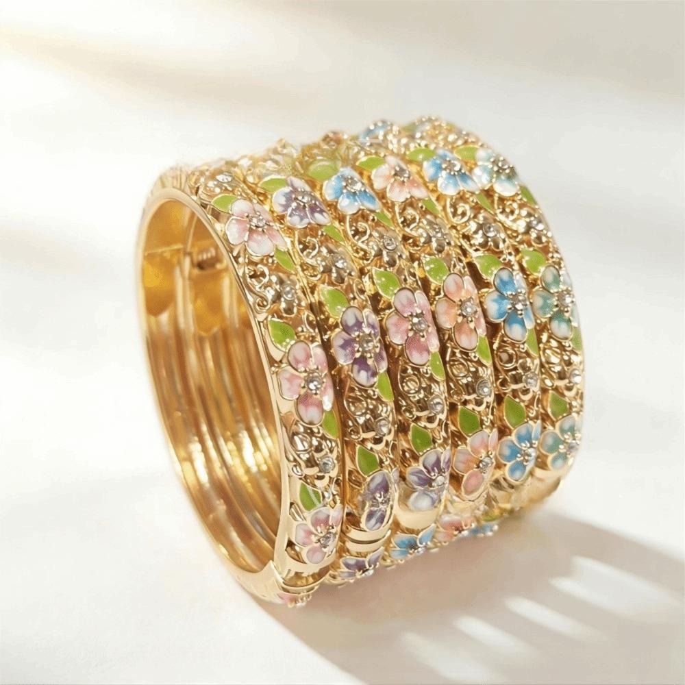 Chinese Vintage Cloisonne Bangle Colorful Women's Hand Bracelet Enamel Bangle  Party Jewelry