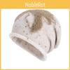 Plush Fashion Splicing Design Women Casual Knitted Hat For Autumn Winter And