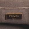 PRADA Canapa logo border Bag Tote Bag Hand Bag Canvas Brown/White