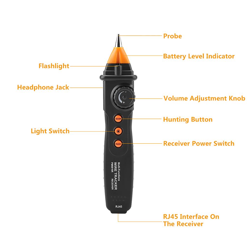 PEAKMETER PM6816 Multifunctional Network Cable Wire Tracker Line Finder RJ45 RJ11
