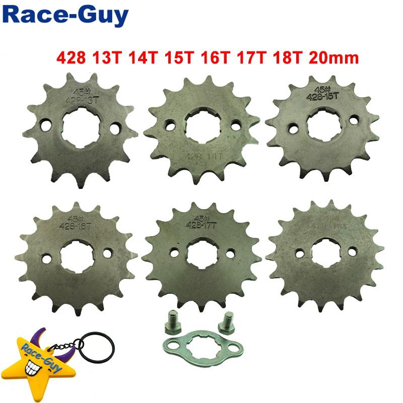 428 13T 14T 15T 16T 17T 18T 20mm Front Engine Sprocket Gear For CRF XR 50 70 KLX110 TTR SDG SSR Lifan YX Loncin Zongshen Orion
