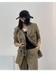 Women's Black High-End Street Style Coffee Blazer - Spring/Autumn 2025 Loose Casual Suit Top