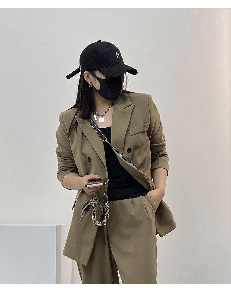 Women's Black High-End Street Style Coffee Blazer - Spring/Autumn 2025 Loose Casual Suit Top