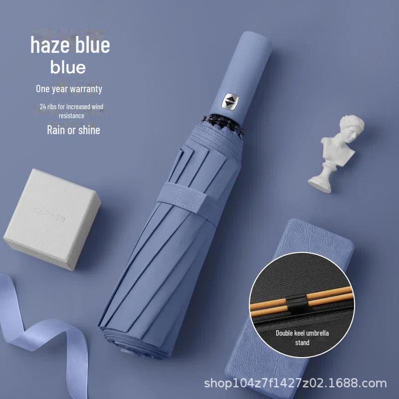 Automatischer 12-Speichen-Großschirm für Damen und Herren - Doppelte Nutzung, verstärkt für sonnige und regnerische Tage, geeignet für Studenten