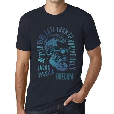 Men’s Vintage Tee Shirt Graphic T Shirt Tacos, Tequila and Freedom Navy