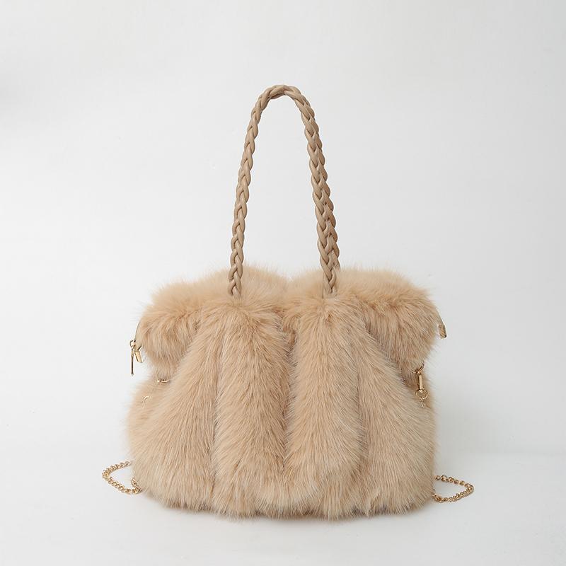 Women's Plush Shoulder Bag Large Capacity Tote Bag