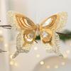 Christmas Tree Butterfly Ornaments 3D Glitter Hollow Butterflies Decoration Xmas Tree Wreath Wall Hanging Decor