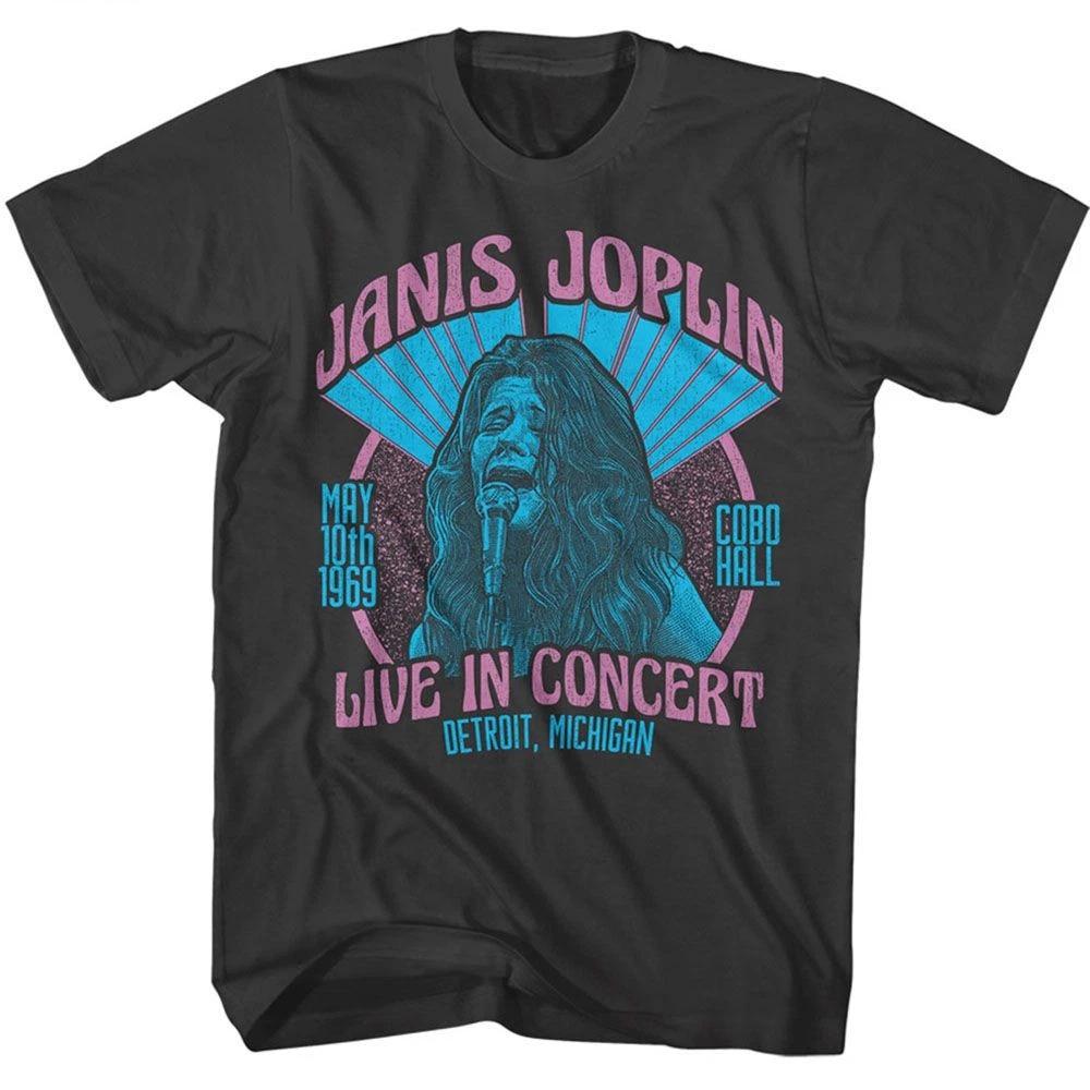 Janis Joplin Live Cobo Hall Distressed Smoke Music Shirt 100