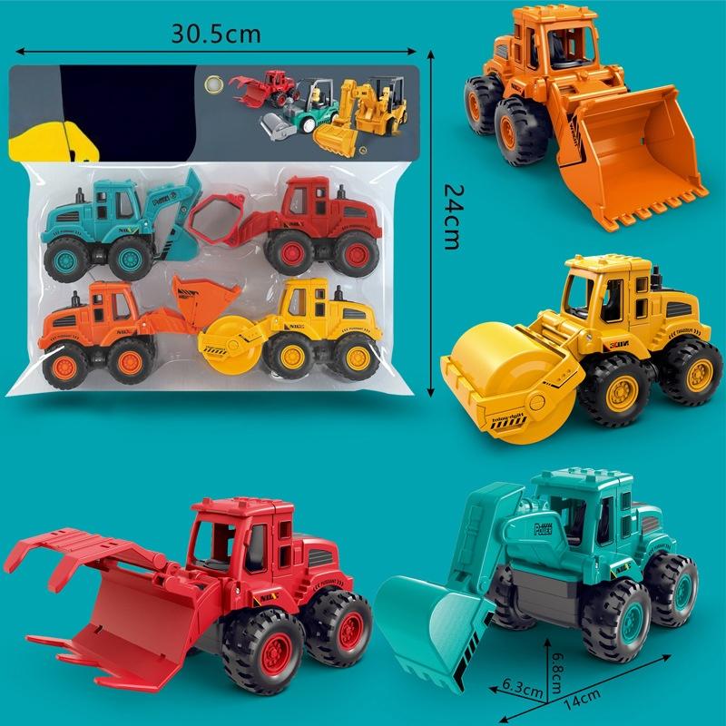 1Pcs Classic Vehicle Engineering Models Car Excavator Bulldozing Shovel Retro Toys Children's Toy Car